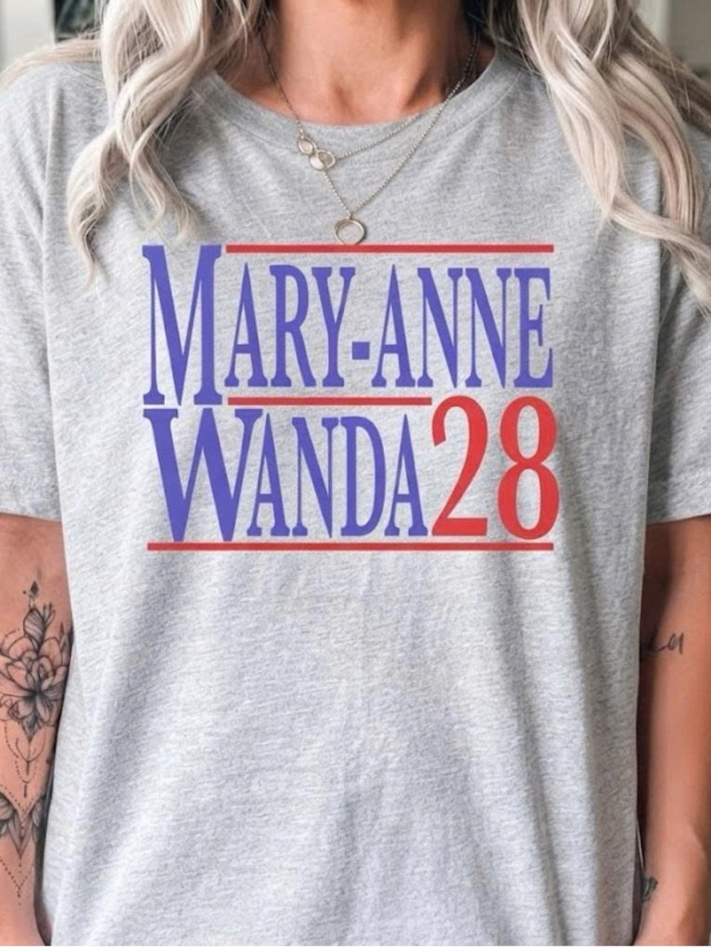 Vintage Gray Mary-Anne Wanda 28 Graphic Tee
